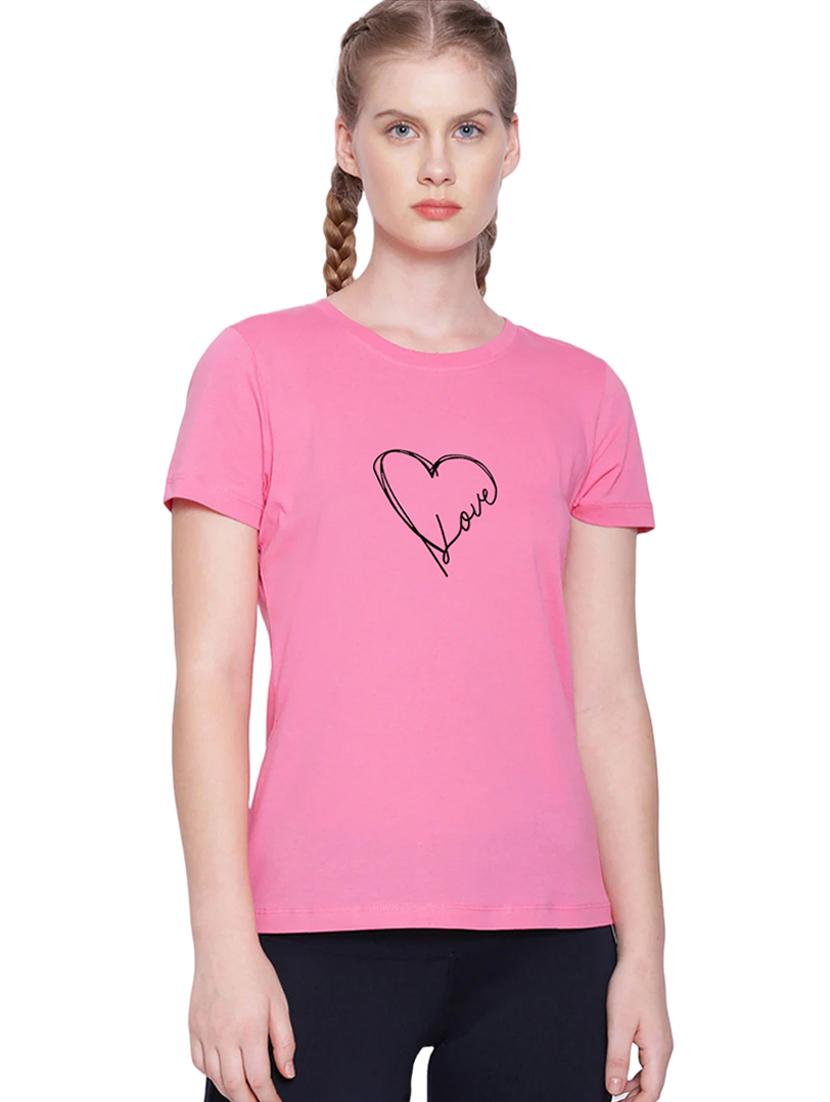 pink cotton regular tshirt - 19985146 -  Zoom Image - 0