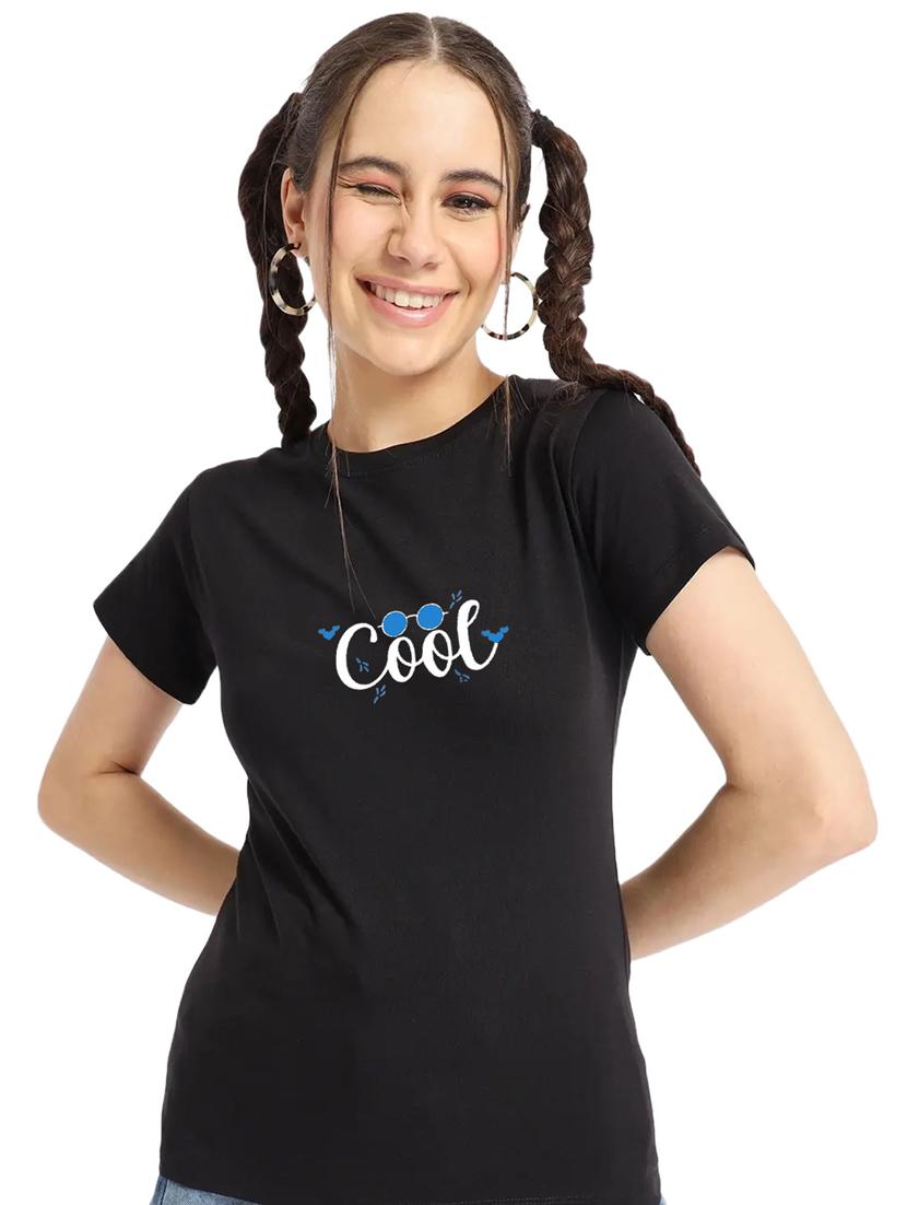 black cotton regular tshirt - 19985155 -  Zoom Image - 0