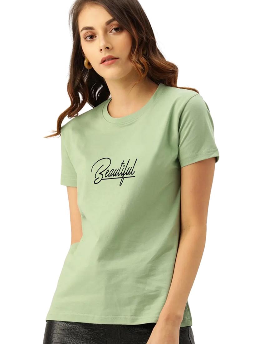 green cotton regular tshirt - 19985156 -  Zoom Image - 0