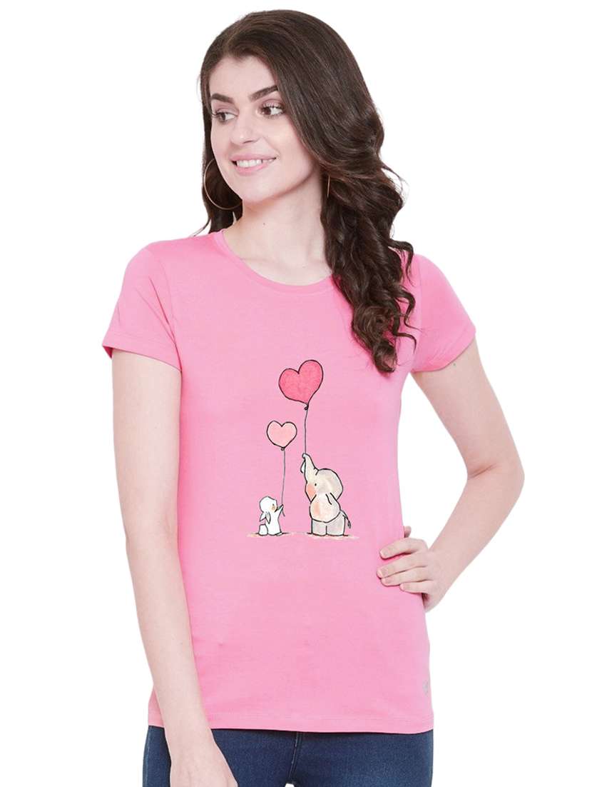 pink cotton regular tshirt - 19985161 - Zoom Image - 0