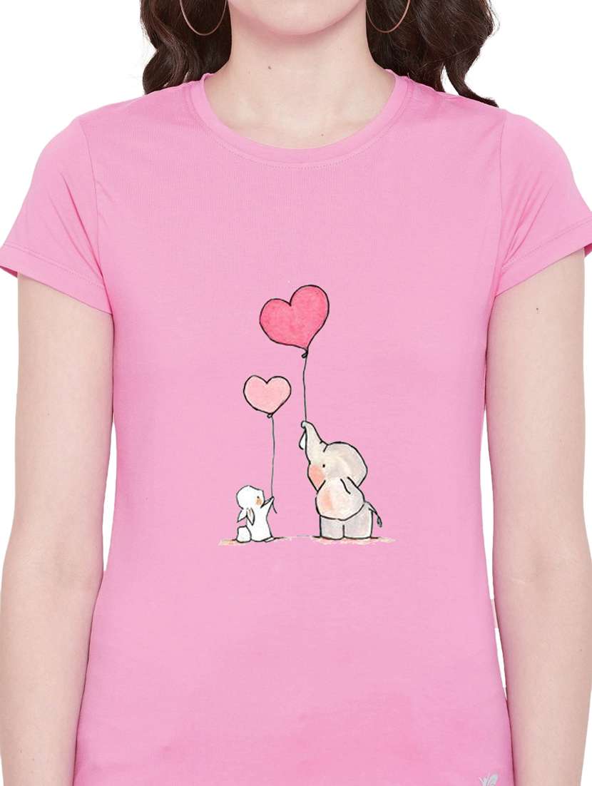 pink cotton regular tshirt - 19985161 - Standard Image - 3
