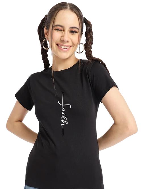 black cotton regular tshirt - 19985172 - Standard Image - 0