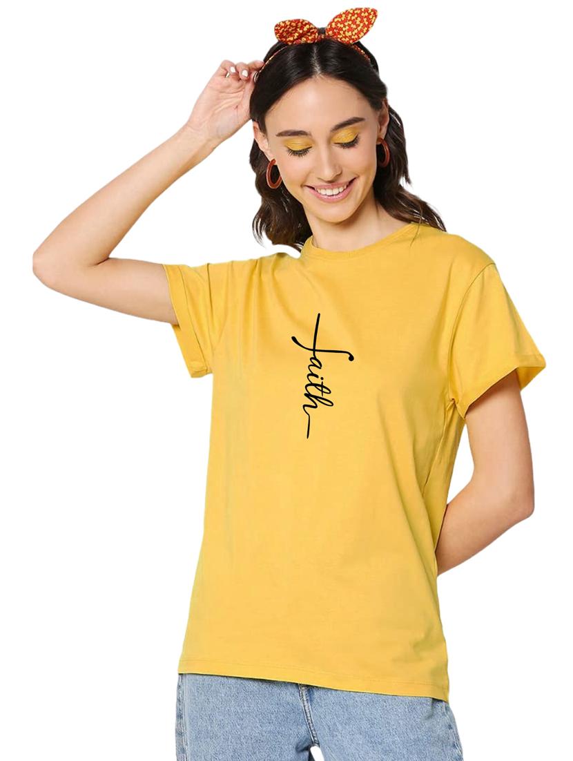 yellow cotton regular tshirt - 19985175 -  Zoom Image - 0