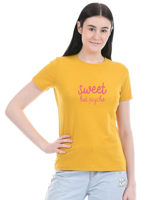 yellow cotton regular tshirt - 19985181 -  Standard Image - 0
