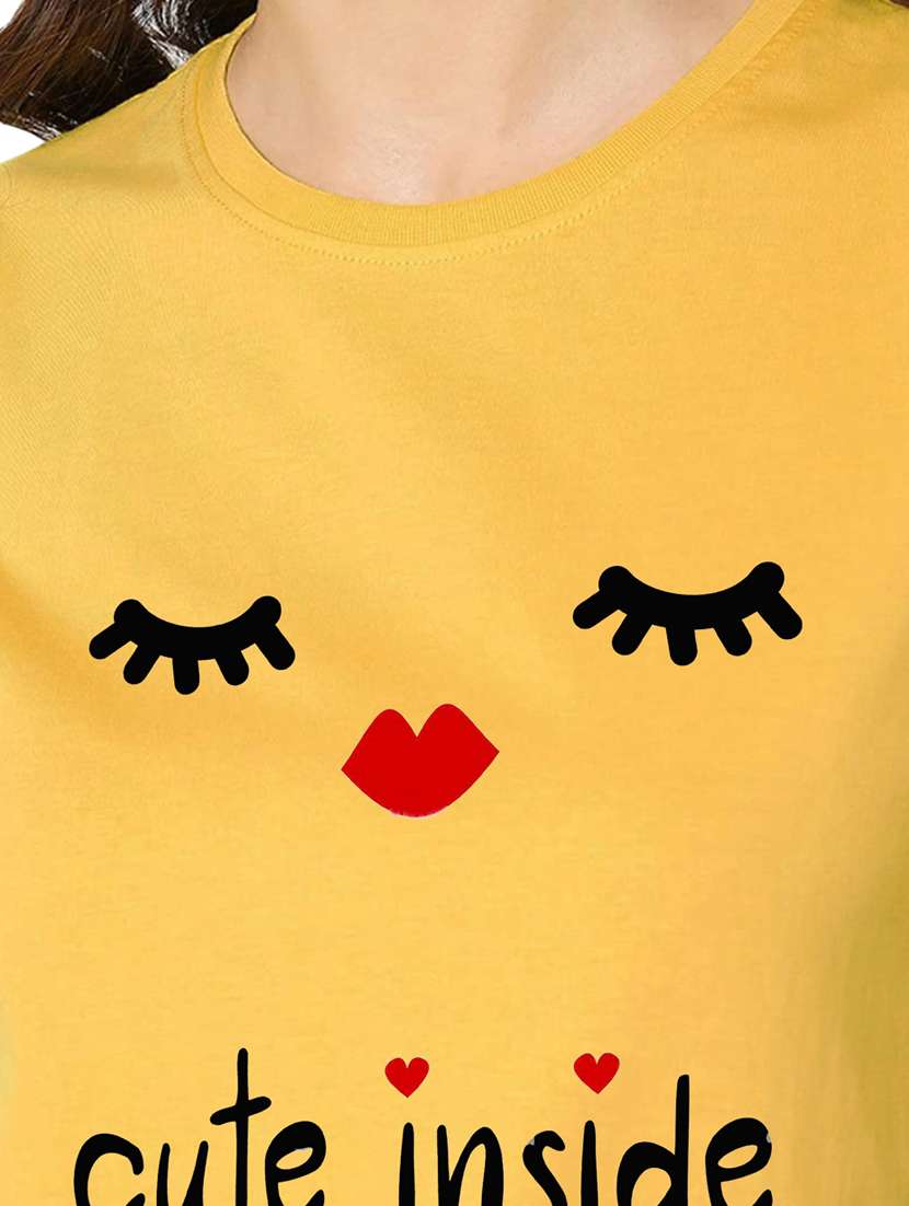 yellow cotton regular tshirt - 19985182 - Standard Image - 3