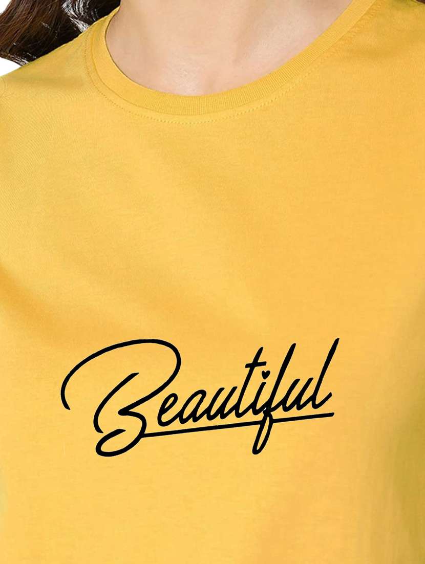 yellow cotton regular tshirt - 19985192 -  Standard Image - 3
