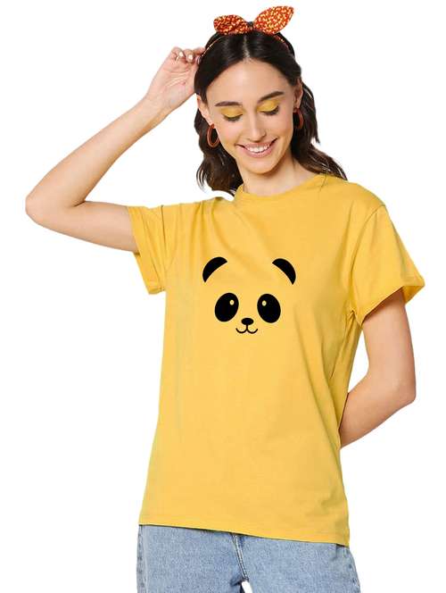 yellow cotton regular tshirt - 19985193 -  Standard Image - 0
