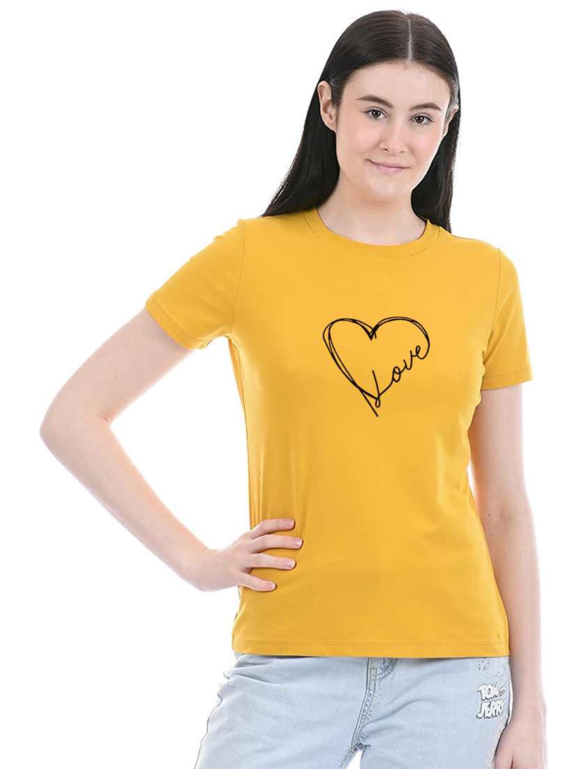 yellow cotton regular tshirt - 19985217 -  Zoom Image - 0