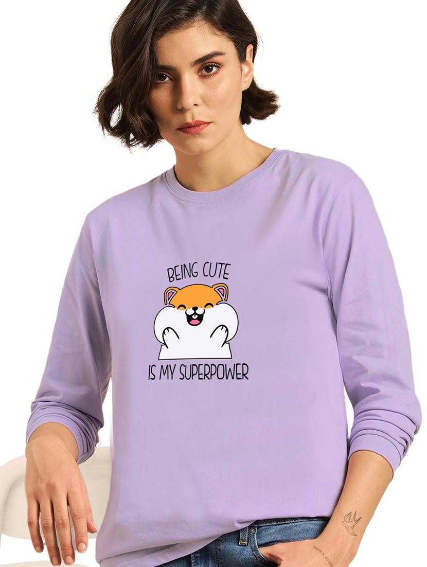 purple cotton regular tshirt - 19985234 - Zoom Image - 0