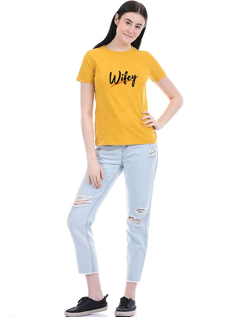 yellow cotton regular tshirt - 19985240 - Standard Image - 3
