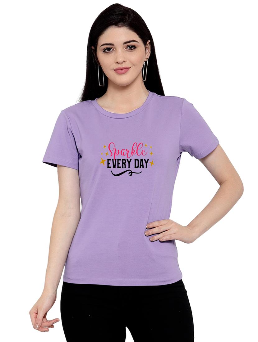 purple cotton regular tshirt - 19985246 - Zoom Image - 0