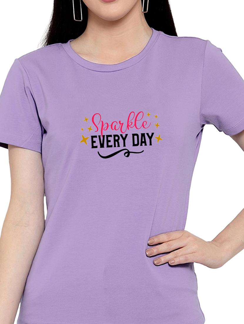 purple cotton regular tshirt - 19985246 - Standard Image - 3