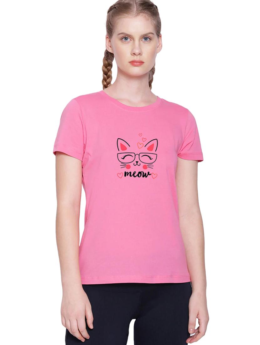 pink cotton regular tshirt - 19985251 -  Zoom Image - 0