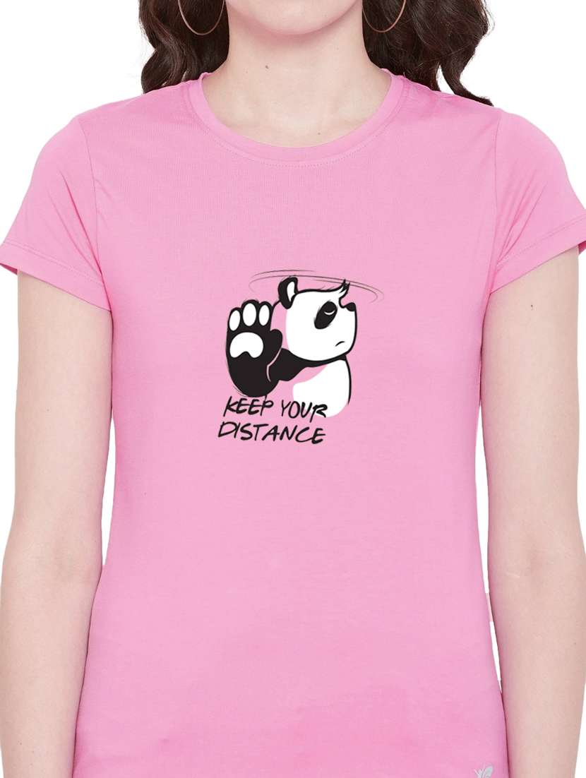 pink cotton regular tshirt - 19985263 - Standard Image - 3