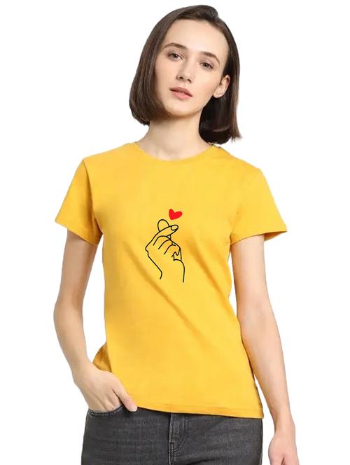 yellow cotton regular tshirt - 19985286 - Standard Image - 0