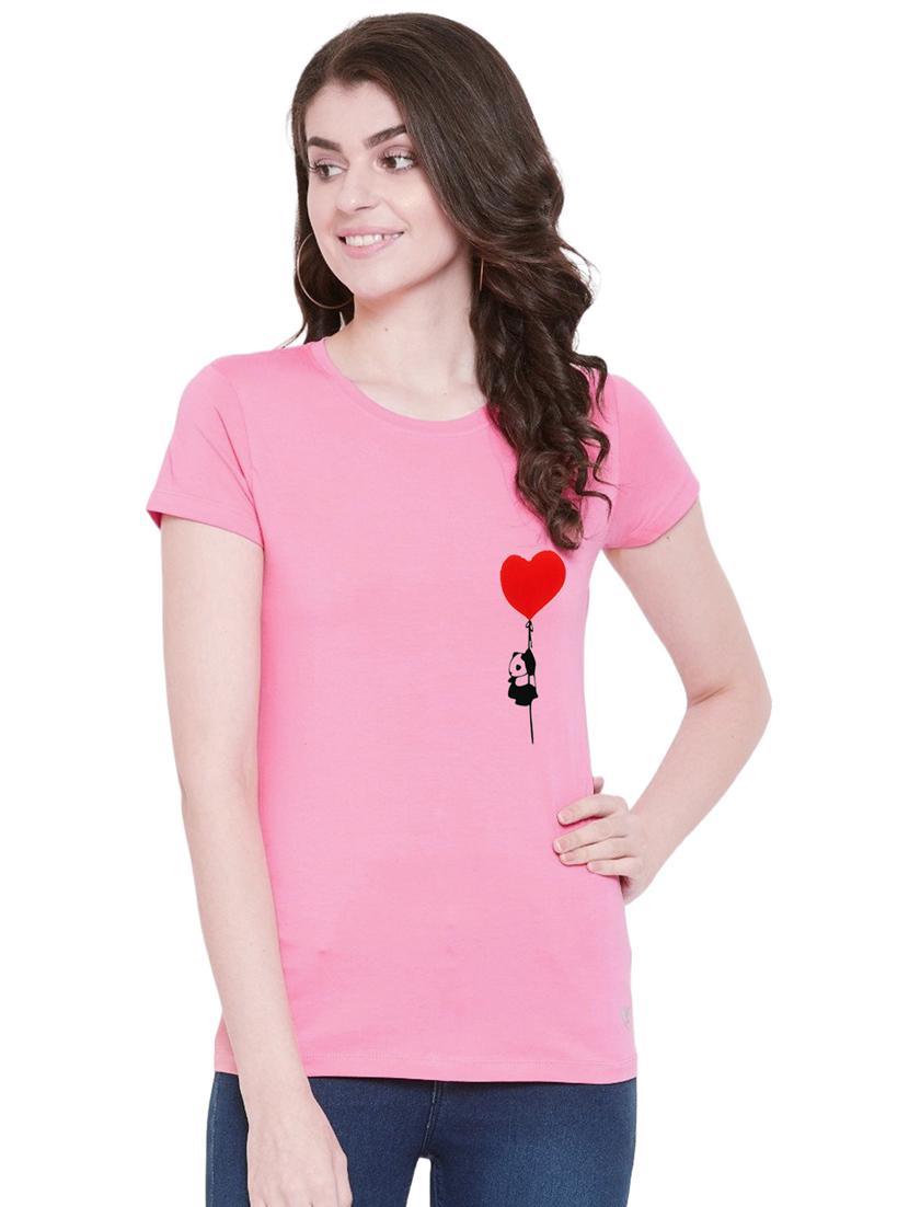 pink cotton regular tshirt - 19985291 - Zoom Image - 0