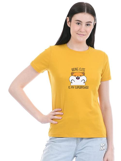yellow cotton regular tshirt - 19985295 -  Standard Image - 0
