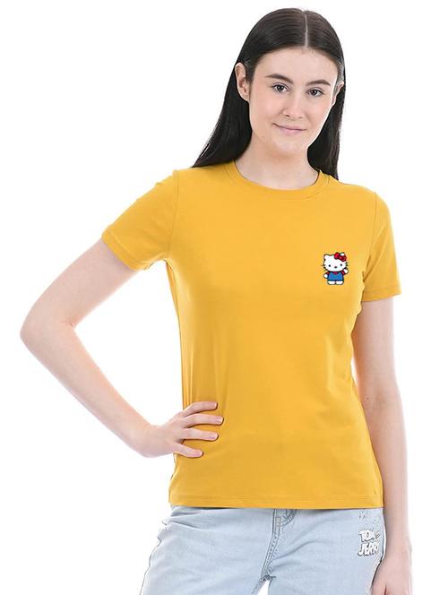 yellow cotton regular tshirt - 19985312 - Standard Image - 0
