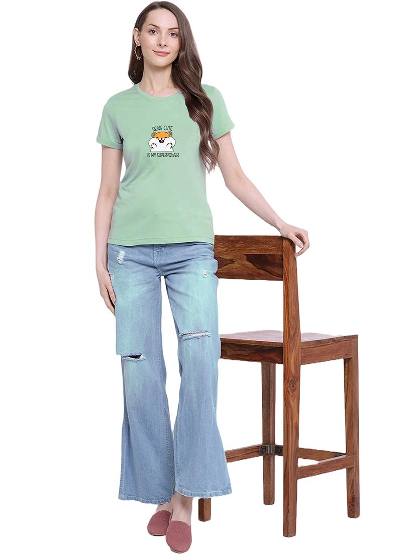 green cotton regular tshirt - 19985368 - Standard Image - 3