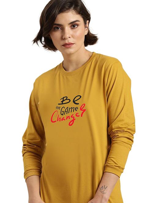yellow cotton regular tshirt - 19985389 -  Standard Image - 0