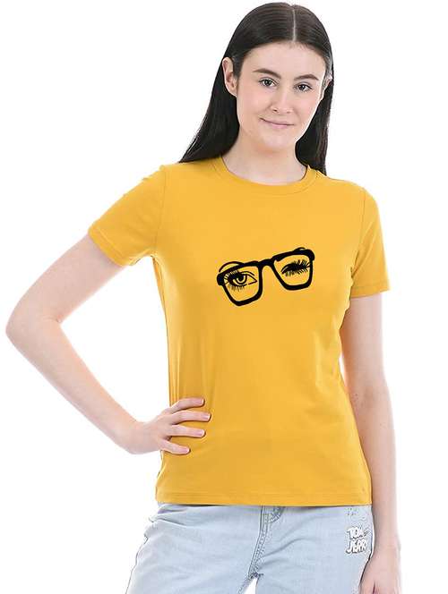 yellow cotton regular tshirt - 19985394 - Standard Image - 0