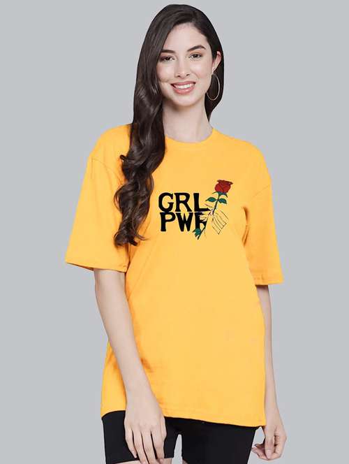 yellow cotton regular tshirt - 19985416 -  Standard Image - 0