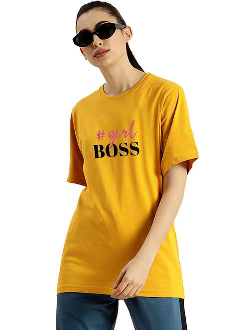 yellow cotton regular tshirt - 19985431 -  Standard Image - 0