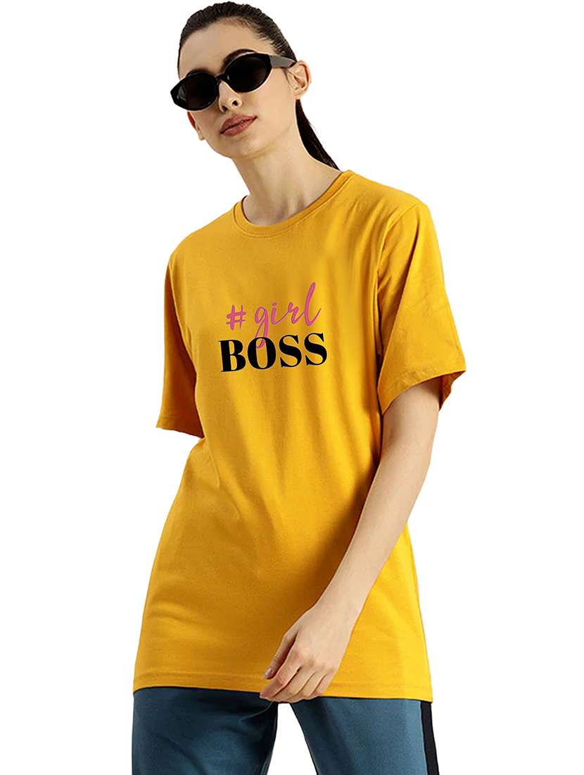 yellow cotton regular tshirt - 19985431 -  Zoom Image - 0