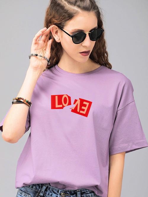 purple cotton regular tshirt - 19985479 - Standard Image - 0