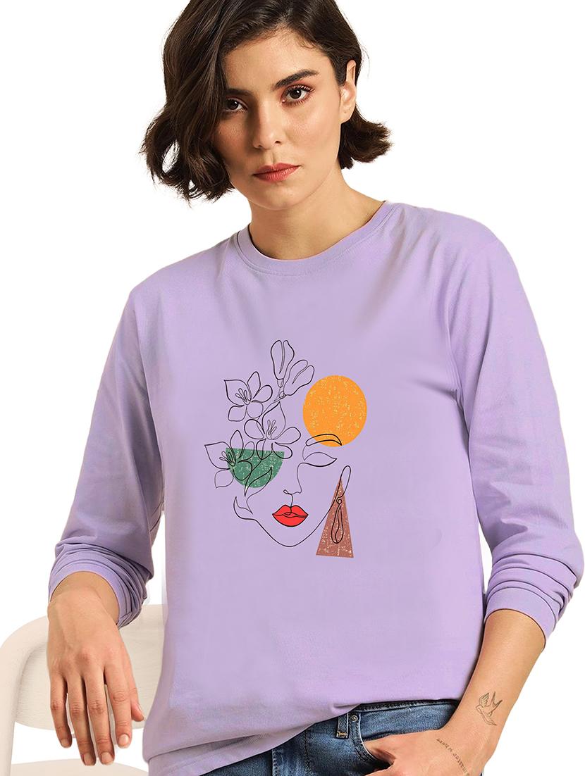 purple cotton regular tshirt - 19985484 - Zoom Image - 0
