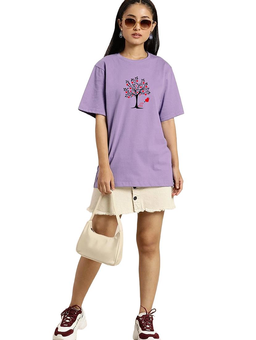 purple cotton regular tshirt - 19985490 - Standard Image - 3