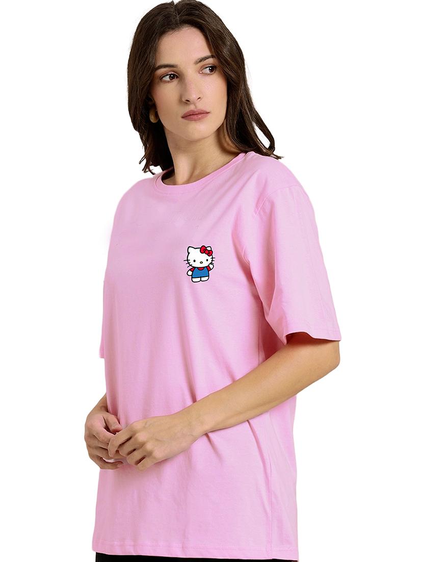 pink cotton oversized tshirt - 19985535 -  Zoom Image - 0