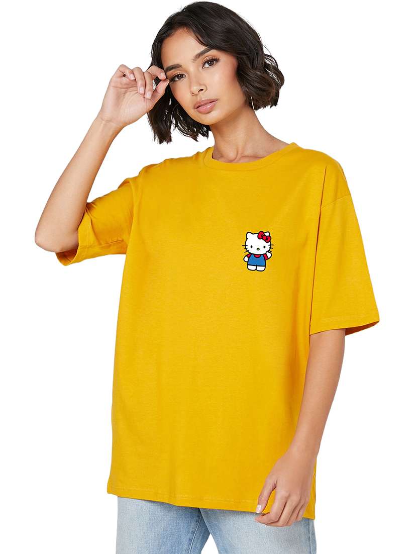 yellow cotton regular tshirt - 19985567 -  Zoom Image - 0