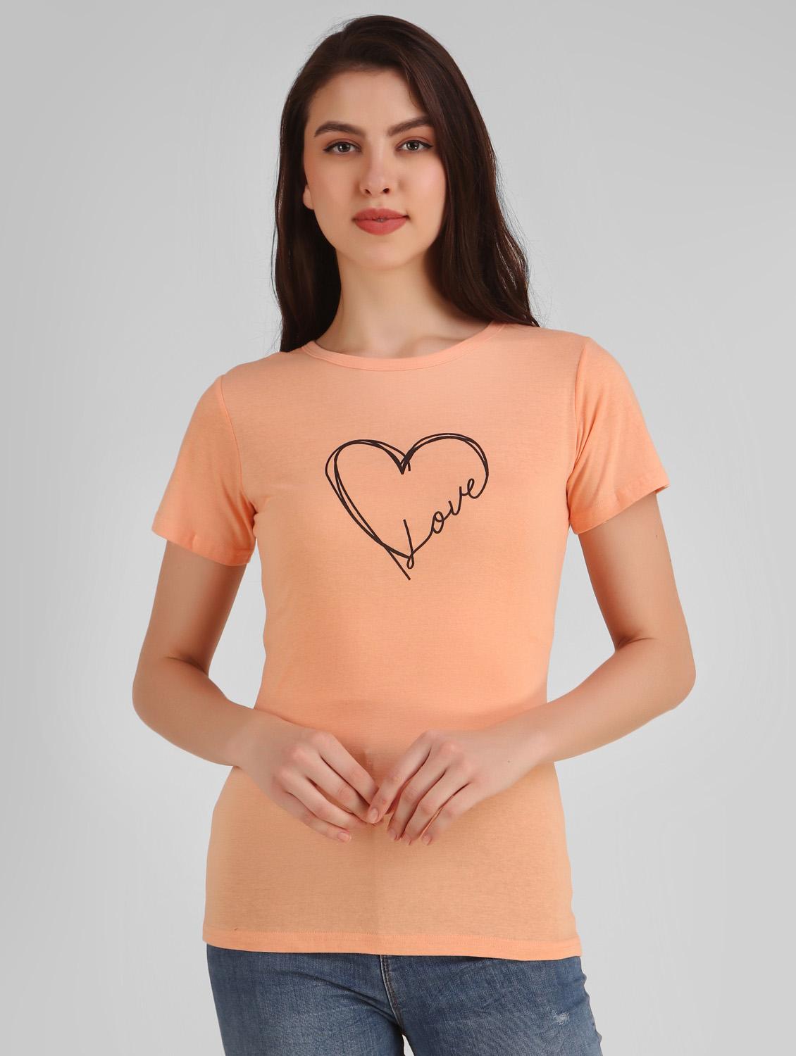 orange cotton blend regular tshirt - 19985747 - Zoom Image - 0
