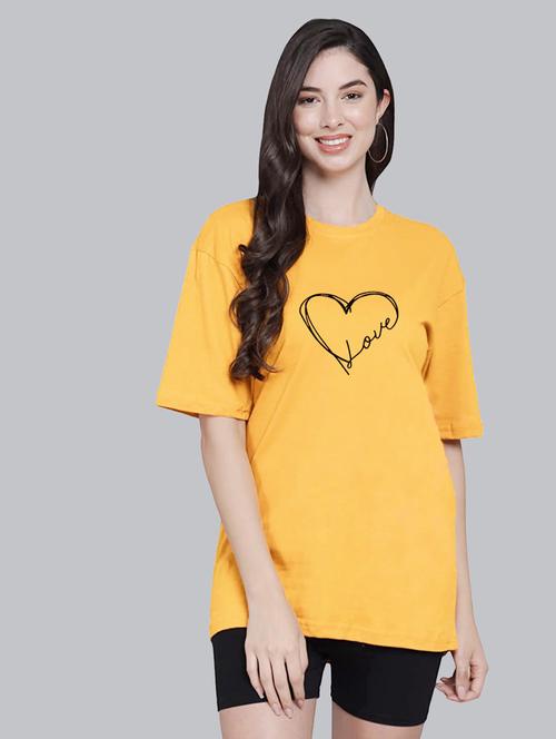 yellow cotton regular tshirt - 19985781 -  Standard Image - 0