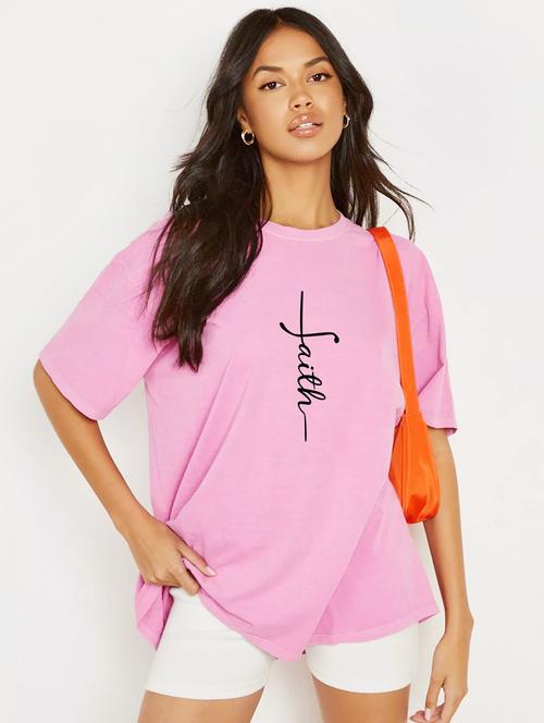 pink cotton regular tshirt - 19985836 - Standard Image - 0