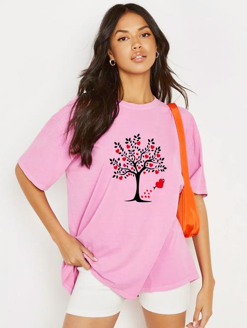 pink cotton regular tshirt - 19985877 -  Standard Image - 0