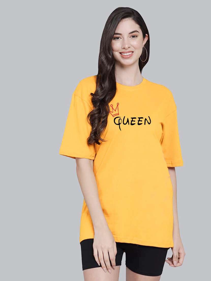 yellow cotton regular tshirt