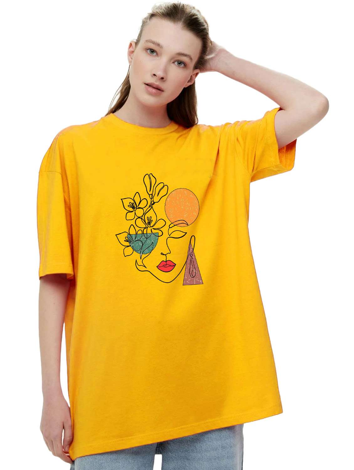 yellow cotton regular tshirt - 19985907 -  Zoom Image - 0
