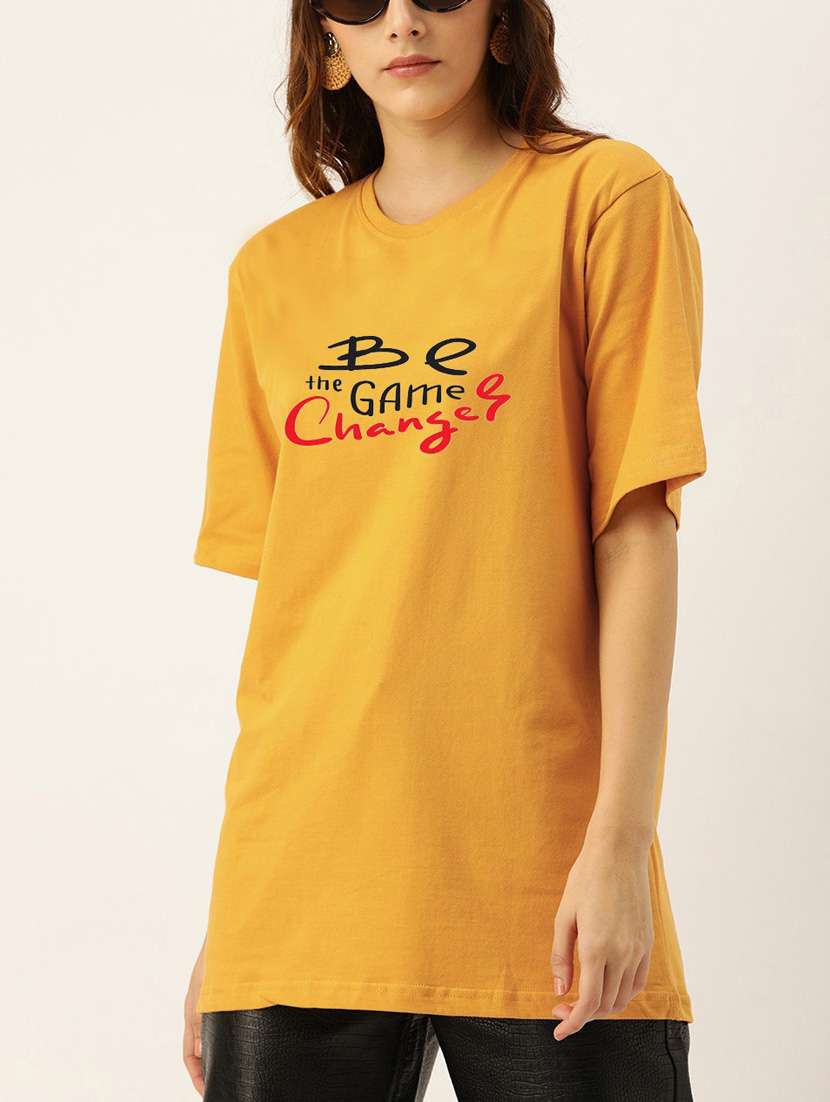 yellow cotton regular tshirt - 19985931 - Zoom Image - 0