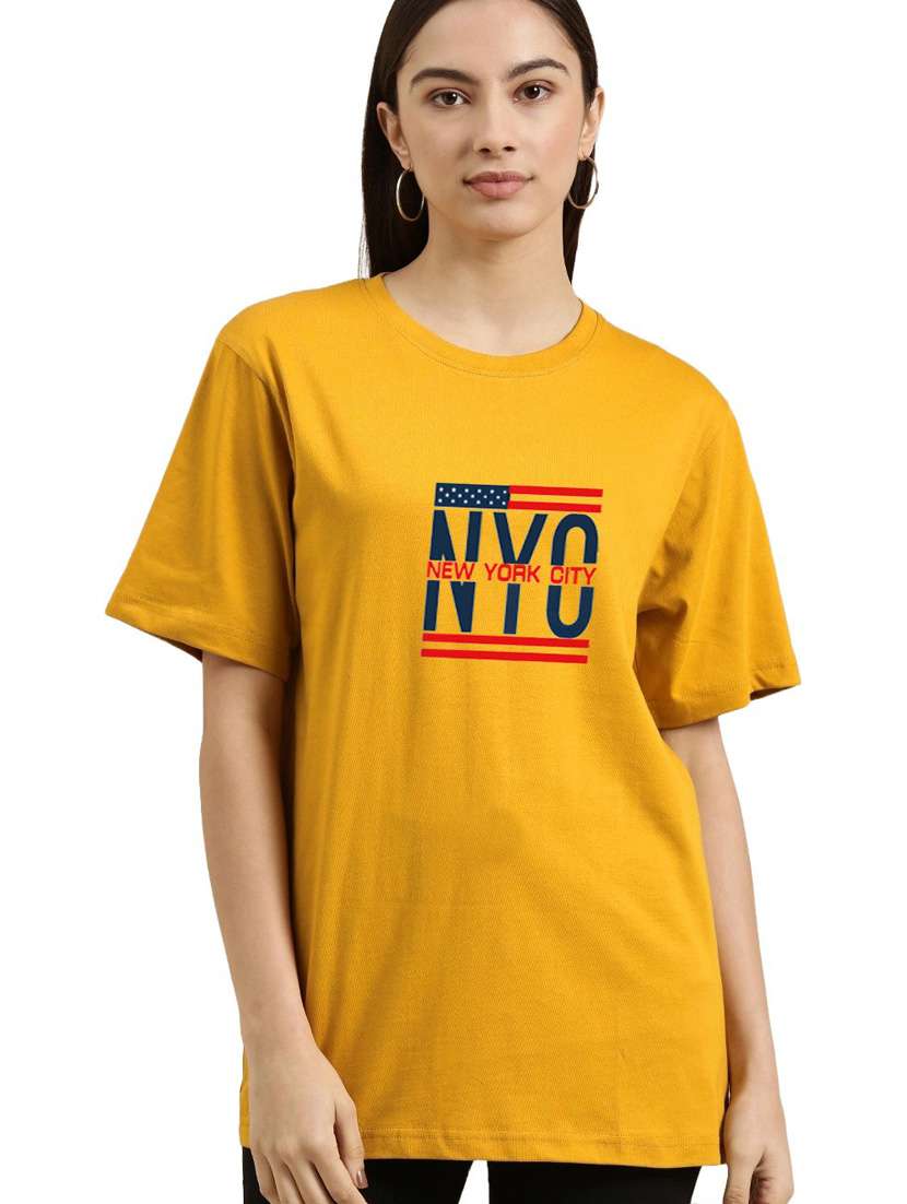 yellow cotton regular tshirt - 19985940 -  Zoom Image - 0
