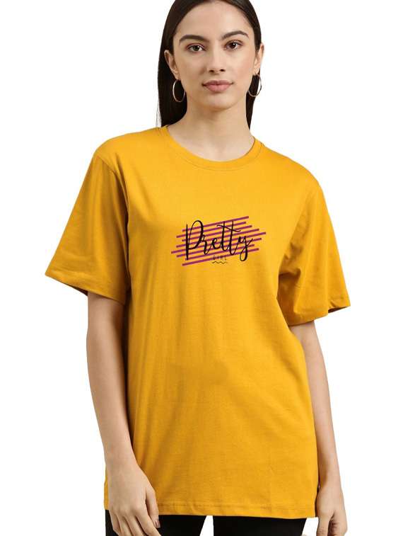 yellow cotton regular tshirt - 19985943 -  Zoom Image - 0