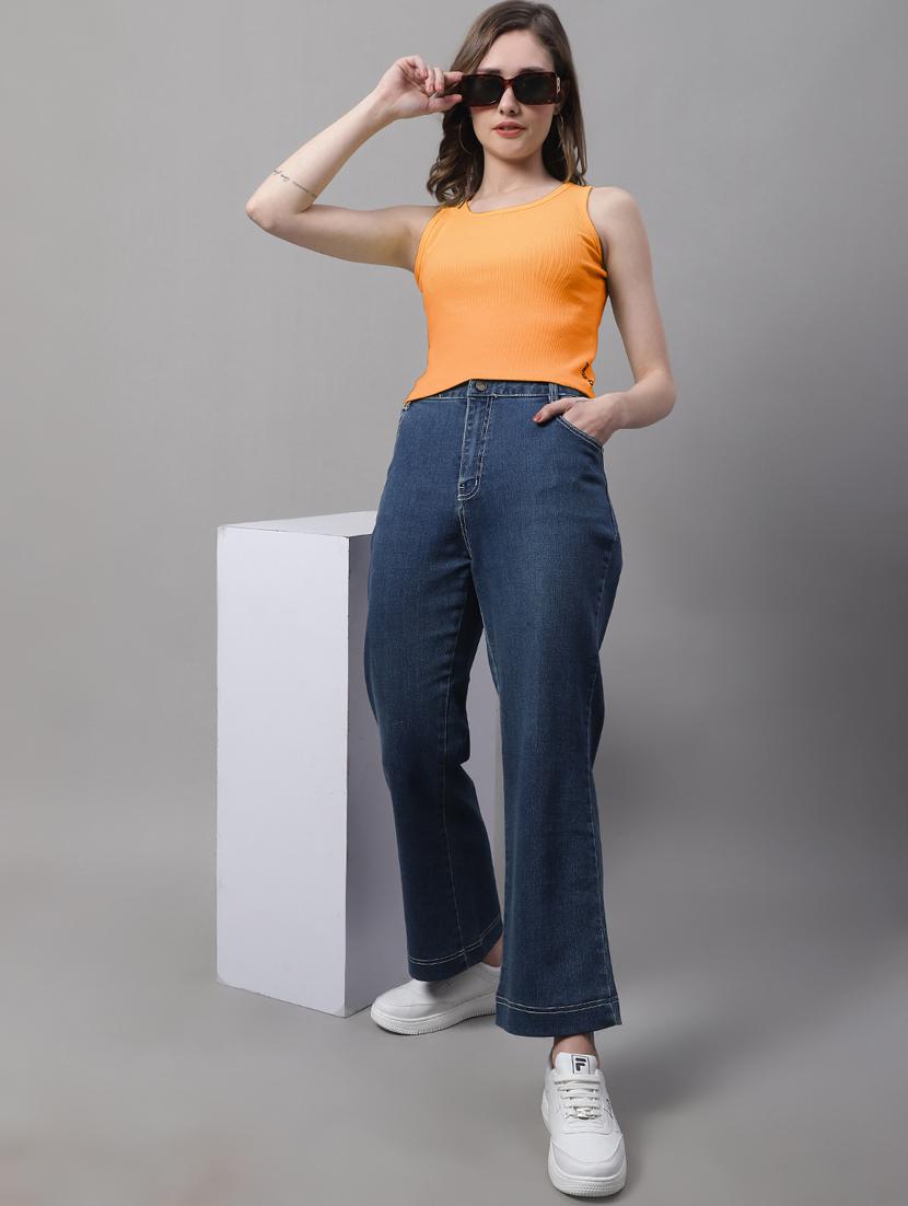 women's crop round neck top - 19986062 - Standard Image - 3