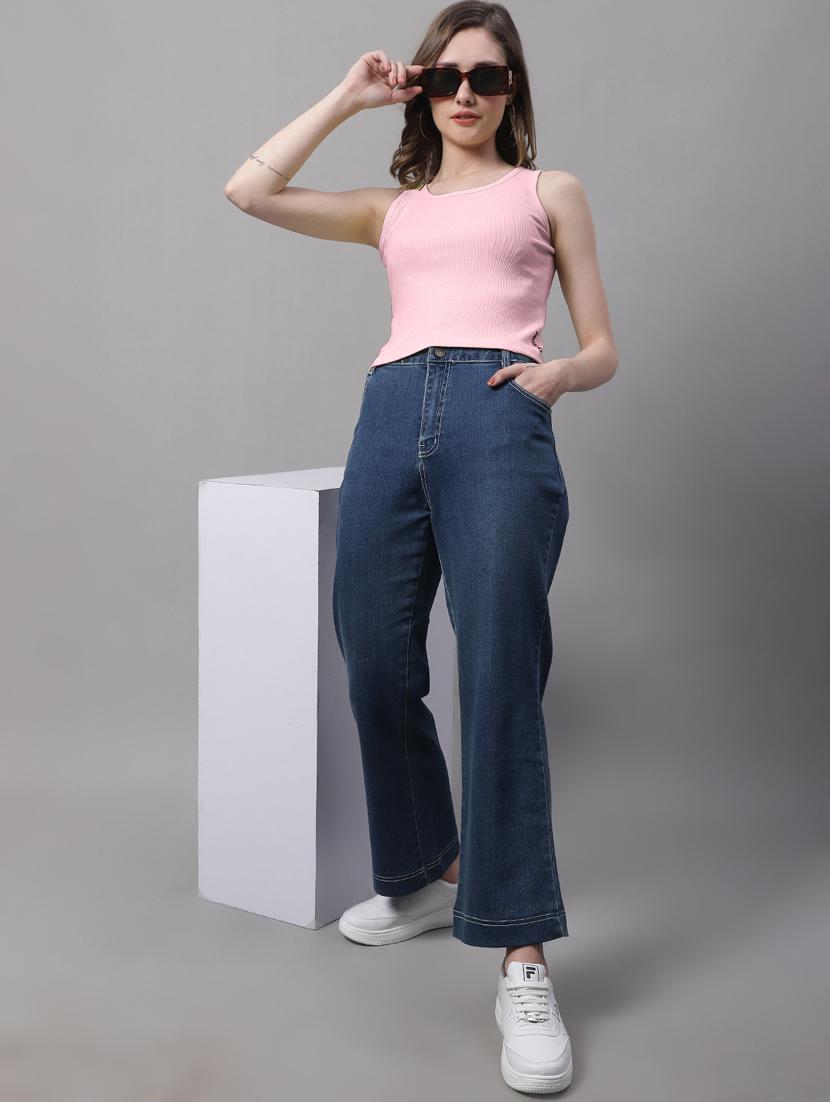 women's crop round neck top - 19986070 - Standard Image - 3