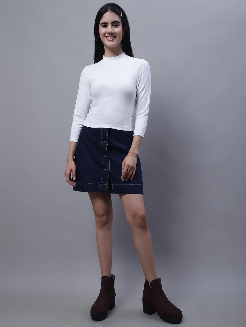 women's white mock neck top - 19986074 - Standard Image - 3