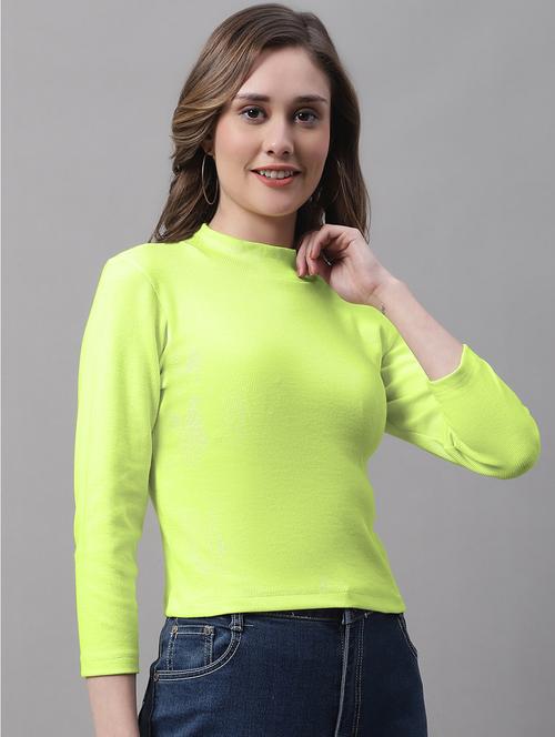 women solid mock neck long sleeves top - 19986076 - Standard Image - 0