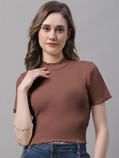 women's crop mock neck top - 19986091 -  Standard Image - 0