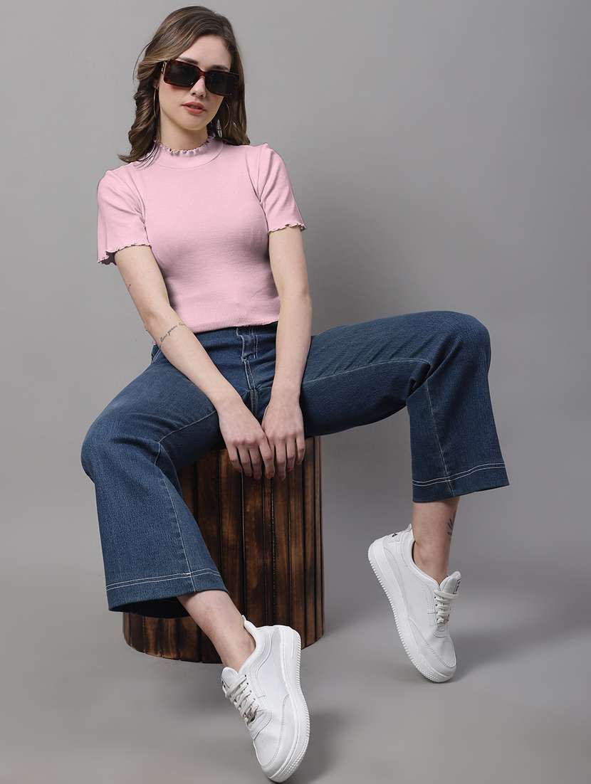 women's crop mock neck top - 19986094 -  Standard Image - 3