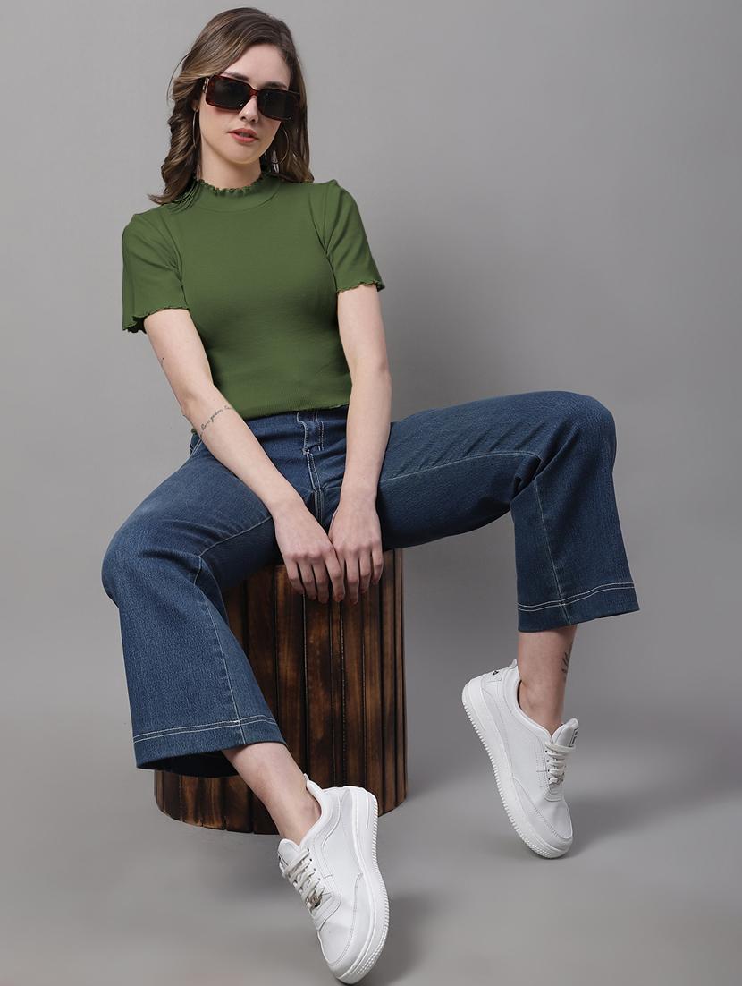 women's crop mock neck top - 19986096 - Standard Image - 3