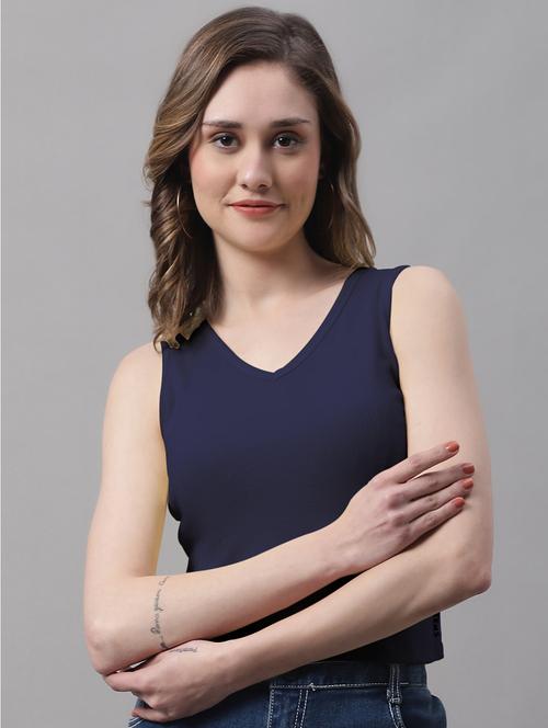 women's crop v neck top - 19986101 -  Standard Image - 0